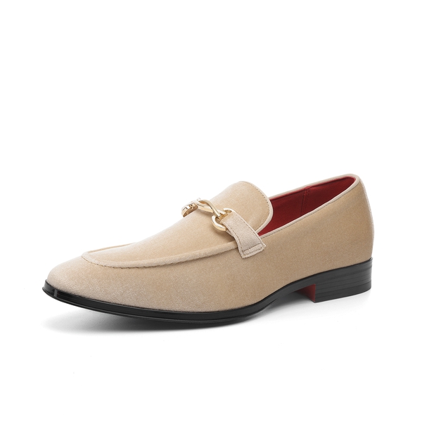 Men's Dress Tuxedo Shoe Slip-on Classic Luxury Loafers - KHAKI -  0