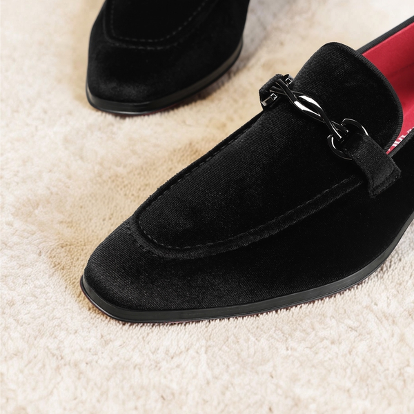 Men's Dress Tuxedo Shoe Slip-on Classic Luxury Loafers - BLACK - 1
