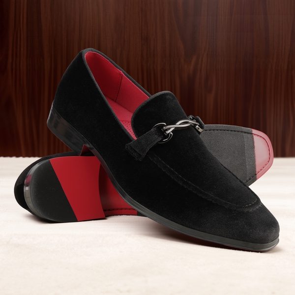 Men's Dress Tuxedo Shoe Slip-on Classic Luxury Loafers - BLACK - 2