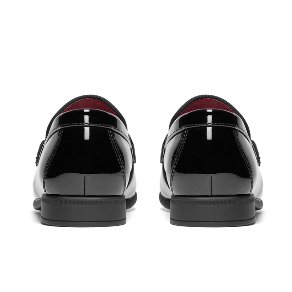 Boys Dress Shoes Formal Patent Velvet Tuxedo Oxford Shoes - BLACK - 3