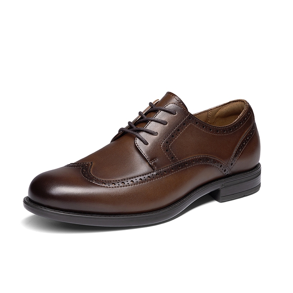 Men's Brogue Wingtip Oxfords - BROWN - 1