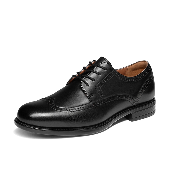 Men's Brogue Wingtip Oxfords Shoes - BLACK - 1