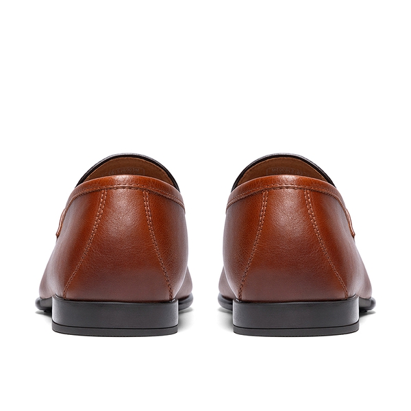 Men's Classic Full-grain Leather Dress Loafers - BROWN - 3