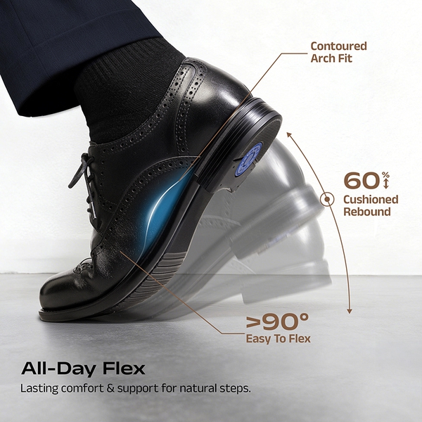 Men's Brogue Wingtip Oxfords Shoes - BLACK - 4