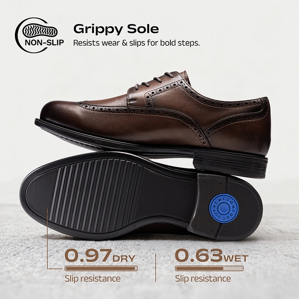 Men's Brogue Wingtip Oxfords - BROWN - 6