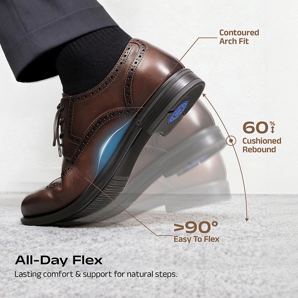 Men's Brogue Wingtip Oxfords - BROWN - 4