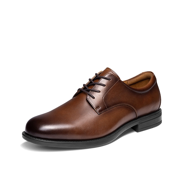 Full-Grain Leather Upper Men's Oxfords - BROWN -  0