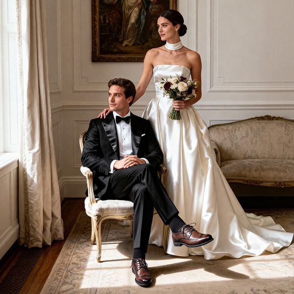 Men's Brogue Wingtip Oxfords - BROWN - 9