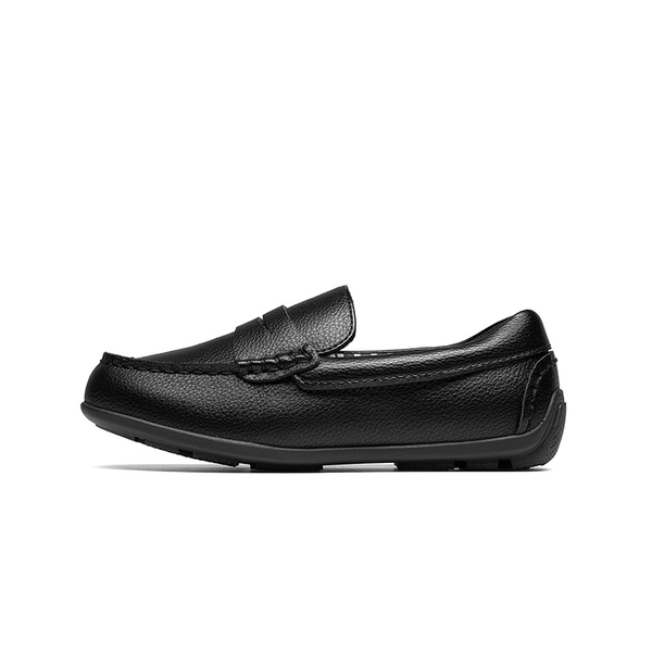 Boy's Casual Moccasin Style Slip-On Penny Loafers  - BLACK - 1