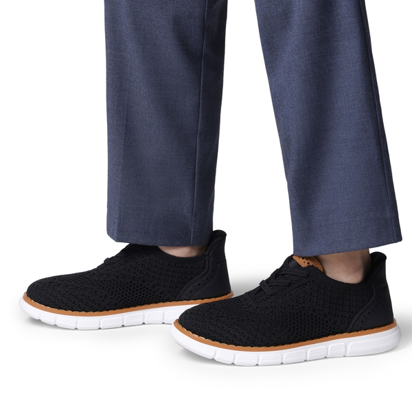 Boy's Mesh Dress Casual Oxford Sneaker - BLACK - 3