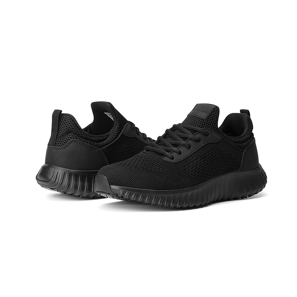 Men's Zapatos Trabajo Black & Lightweight Sneakers - BLACK - 5