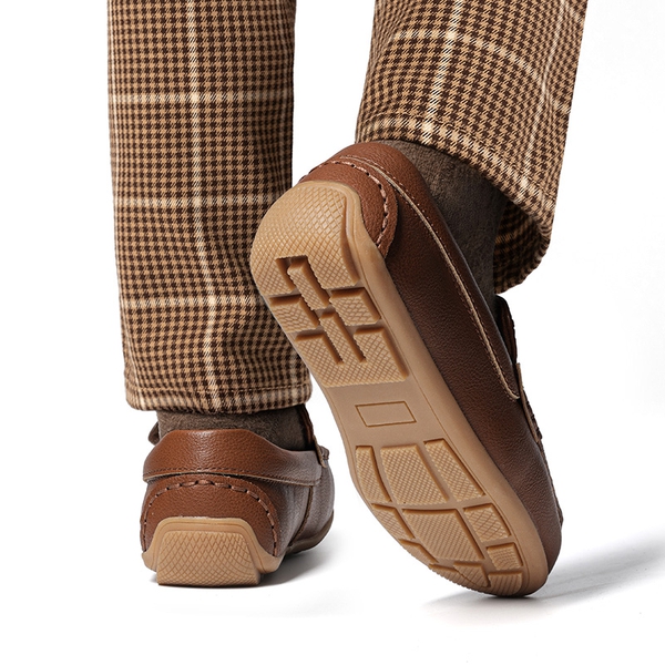 Boy's Dress Shoes,Slip-On Penny Loafers - BROWN - 4