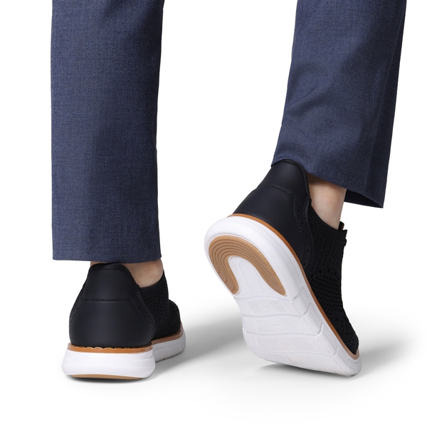 Boy's Mesh Dress Casual Oxford Sneaker - BLACK - 4