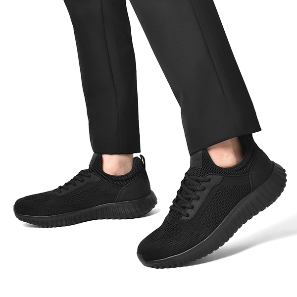 Men's Zapatos Trabajo Black & Lightweight Sneakers - BLACK - 8