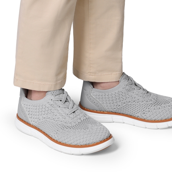 Boy's Mesh Dress Casual Oxford Sneaker - GREY - 2