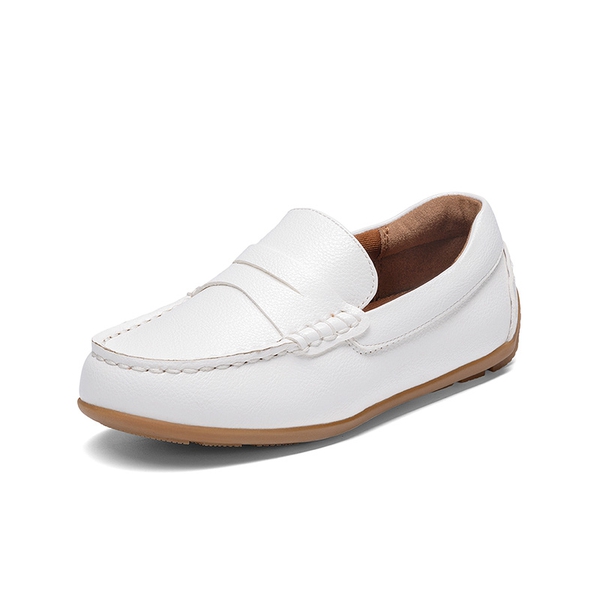 Boy's Dress Shoes,Slip-On Penny Loafers - WHITE -  0