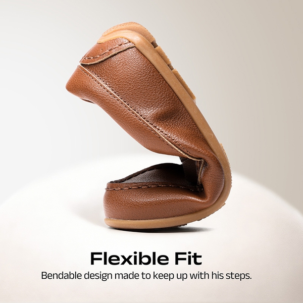 Boy's Dress Shoes,Slip-On Penny Loafers - BROWN - 5