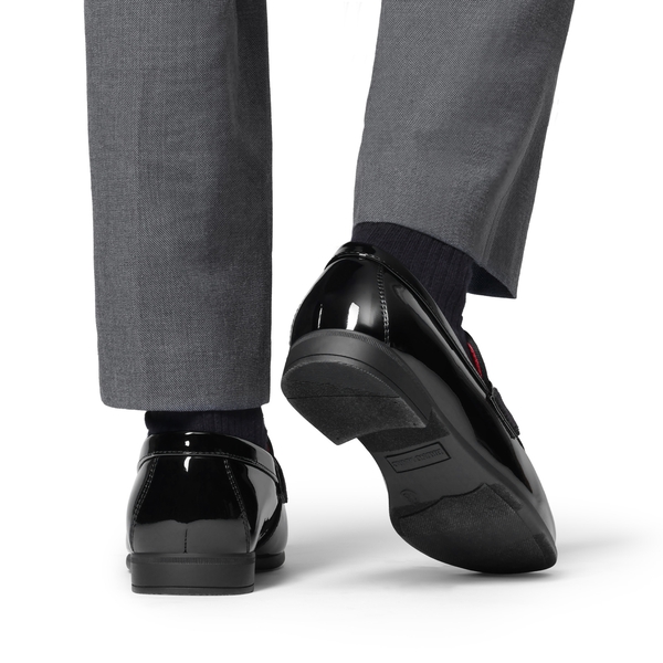 Boys Dress Shoes Formal Patent Velvet Tuxedo Oxford Shoes - BLACK - 6