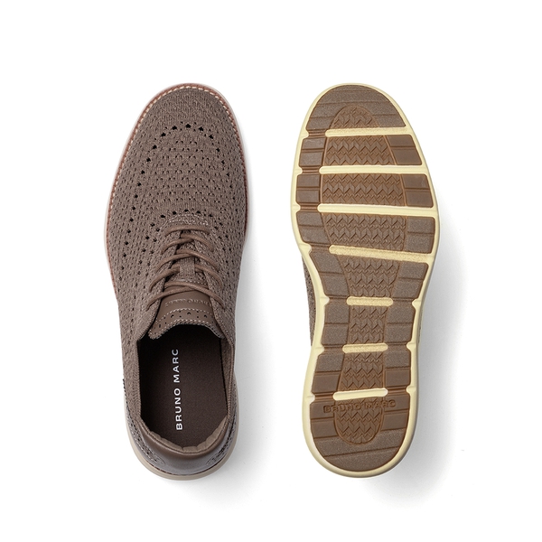 Men's Oxfords Classic Comfort Mesh Sneakers - LIGHT BROWN/COFFEE - 2