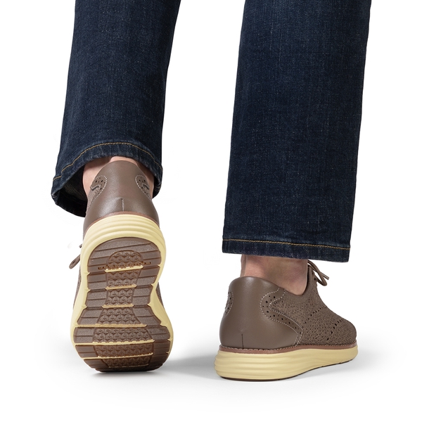 Men's Oxfords Classic Comfort Mesh Sneakers - LIGHT BROWN/COFFEE - 4