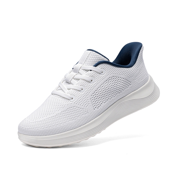 Men's Hands Free Slip-on Rommy Toe Comfortable Casual Sneakers - WHITE -  0