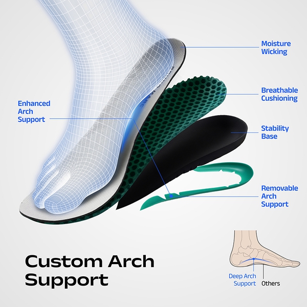 Men's Wide Toe Box Arch Support Loafers - LIGHT GREY - 2