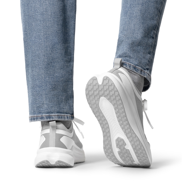 Men's Non Slip Lightweight Cushion Mesh Sneakers - WHITE - 4