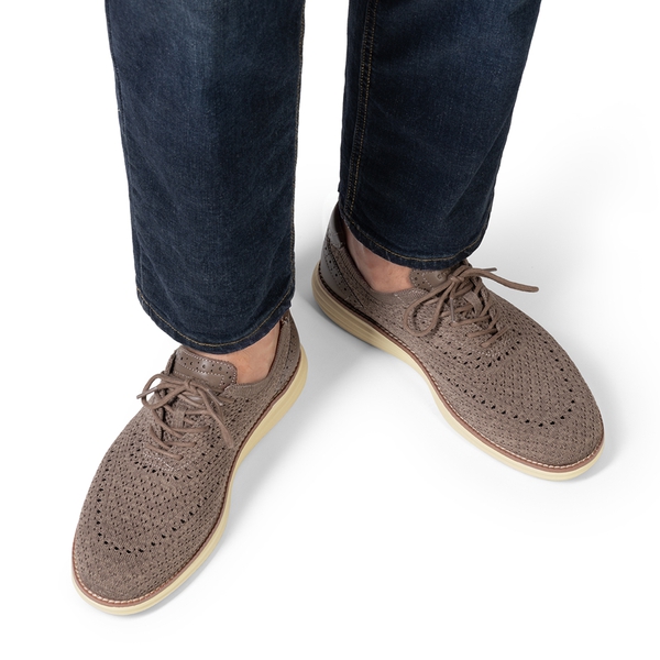 Men's Oxfords Classic Comfort Mesh Sneakers - LIGHT BROWN/COFFEE - 3