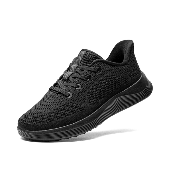 Men's Hands Free Slip-on Roomy Toe Comfortable Casual Sneakers - ALL BLACK -  0