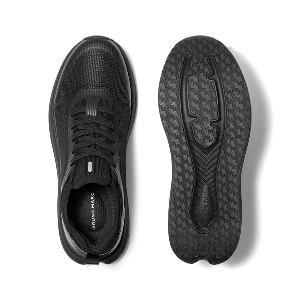 Men's Non Slip Lightweight Cushion Mesh Sneakers - ALL BLACK - 1