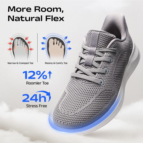 Men's Hands Free Slip-on Roomy Toe Comfortable Casual Sneakers - GREY - 2