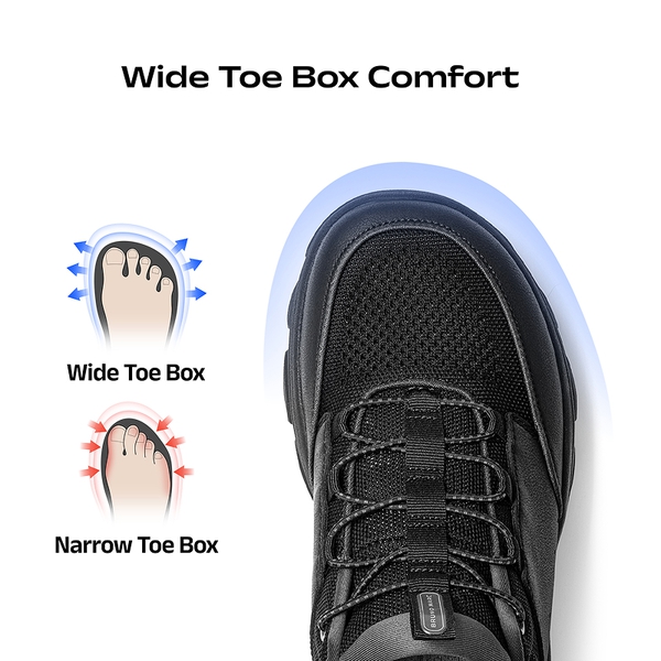Men's Waterproof Wide Toe Box Slip-on Sneakers - ALL BLACK - 5