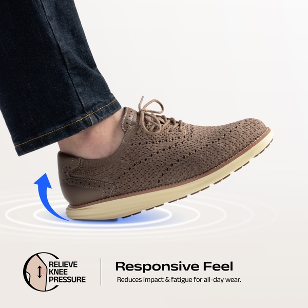 Men's Oxfords Classic Comfort Mesh Sneakers - LIGHT BROWN/COFFEE - 5