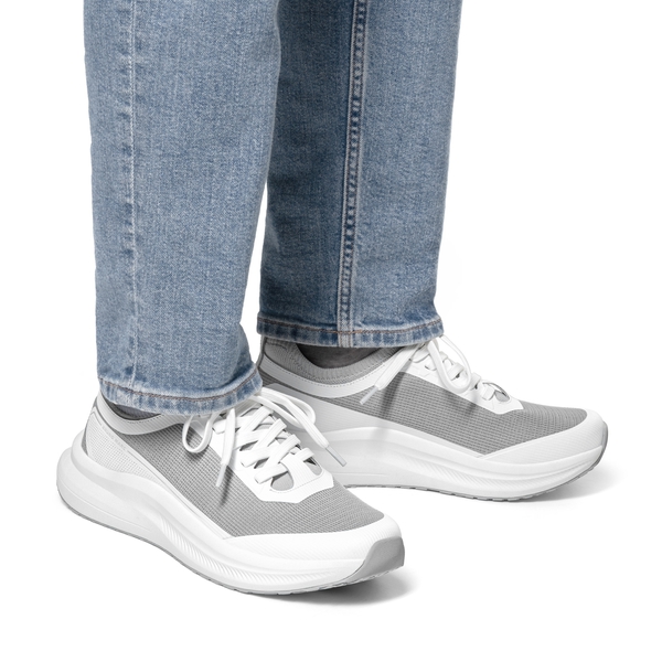 Men's Non Slip Lightweight Cushion Mesh Sneakers - WHITE - 3