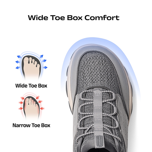 Men's Waterproof Wide Toe Box Slip-on Sneakers - CHARCOAL GRAY - 5