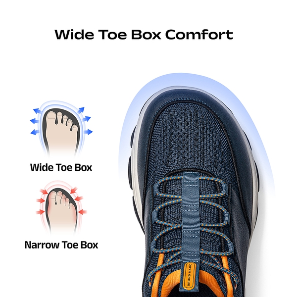 Men's Waterproof Wide Toe Box Slip-on Sneakers - BLUE - 5