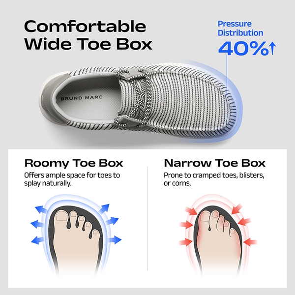 Men's Wide Toe Box Arch Support Loafers - LIGHT GREY - 1