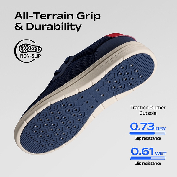 Men's Wide Toe Box Arch Support Loafers - DARK BLUE - 4