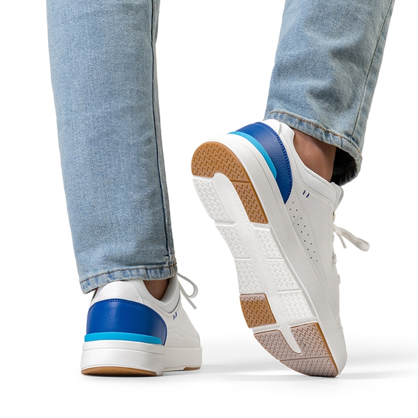 Men's Lightweight Non Slip Casual Dress Fashion Sneakers - WHITE/BLUE - 5