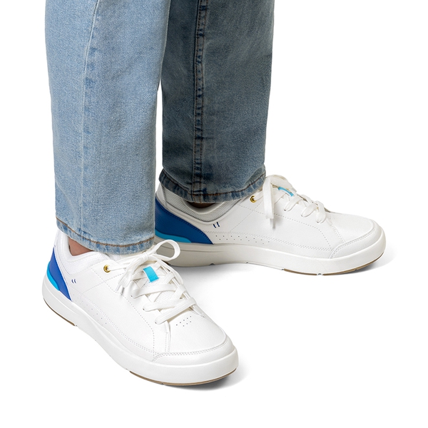 Men's Lightweight Non Slip Casual Dress Fashion Sneakers - WHITE/BLUE - 4