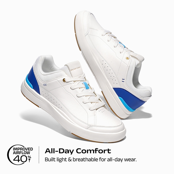 Men's Lightweight Non Slip Casual Dress Fashion Sneakers - WHITE/BLUE - 3