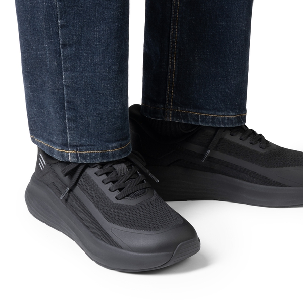Men's Athletic Cushioning Comfortable Sneakers - ALL BLACK - 3