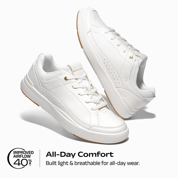 Men's Lightweight Non Slip Casual Dress Fashion Sneakers - WHITE - 3