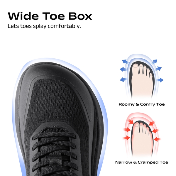 Men's Athletic Cushioning Comfortable Sneakers - ALL BLACK - 5