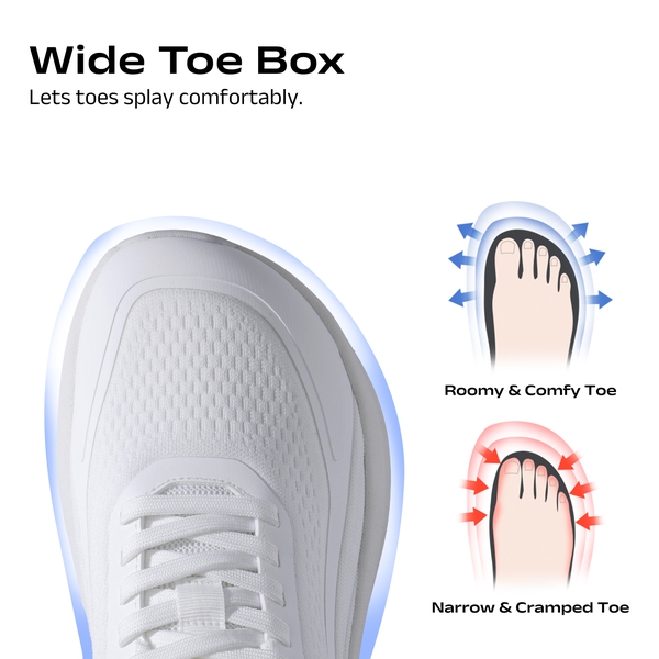 Men's Athletic Cushioning Comfortable Sneakers - WHITE - 5