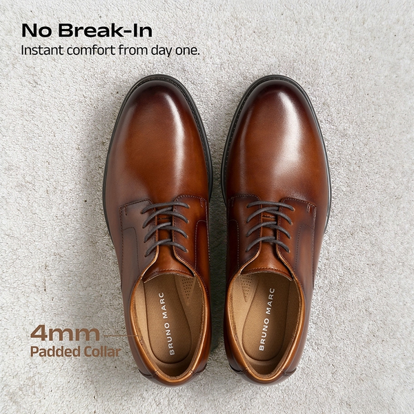 Men's Full-Grain Leather Upper Oxfords - LIGHT BROWN - 3