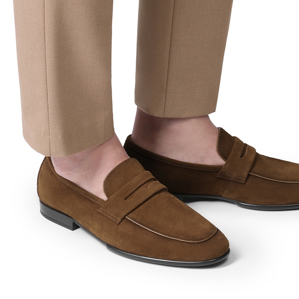 Men's Classic Suede Dress Loafers - TAN - 5