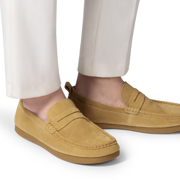 Men's Suede Casual Slip-on Loafers - CAMEL - 3