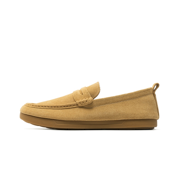 Men's Suede Casual Slip-on Loafers - CAMEL - 1