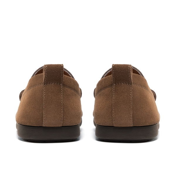 Men's Suede Casual Slip-on Loafers - BROWN - 2
